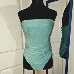 Women's Shade & Shore Shimmer Strapless Swimsuit Size M (8/10)